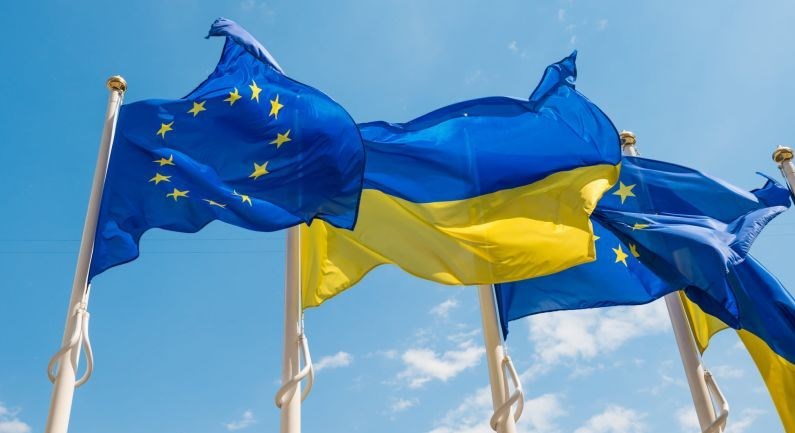vlag Europese Unie en Oekraine